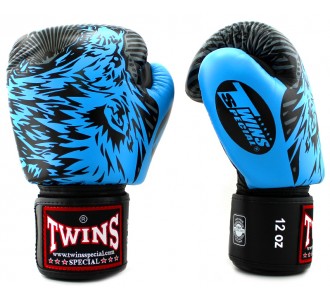 Боксерские перчатки Twins Special с рисунком (FBGV-50 light blue)